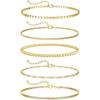 Gold Bracelets Sets for Women Waterproof | Non Tarnish Gold Plated Cuban Paperclip Link Chain Stackable, Trendy Jewelry Accessories Gifts for Women
