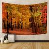 Autumn Forest Tapestry Wall Hanging Natural Fallen Leaves Landscape Hippie Tapestry Colorful Living Room Hanging Wall Tapestry