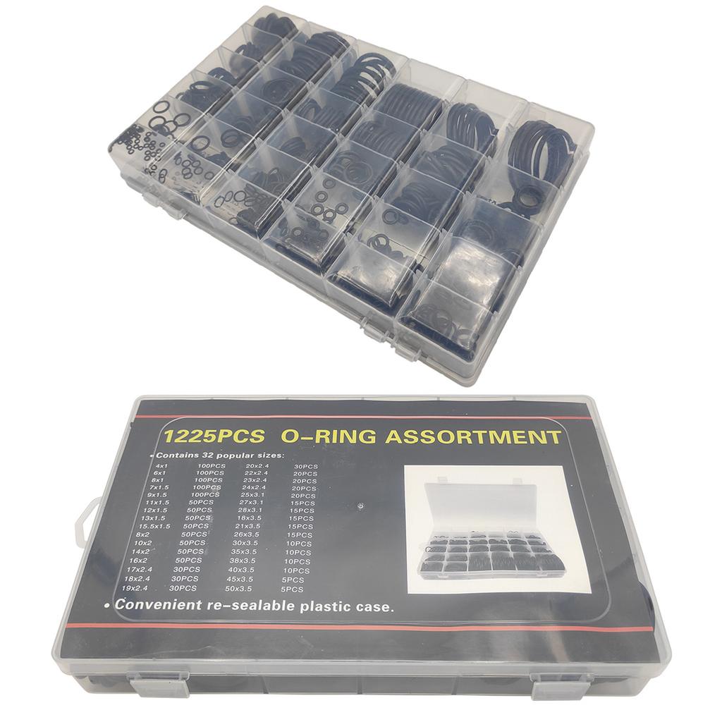 1225 szt. 32 rozmiary uniwersalny samochodowy w pudełku nitryl silikonowy gumowy zestaw uszczelek typu O-ring NBR zestaw naprawczy uszczelek