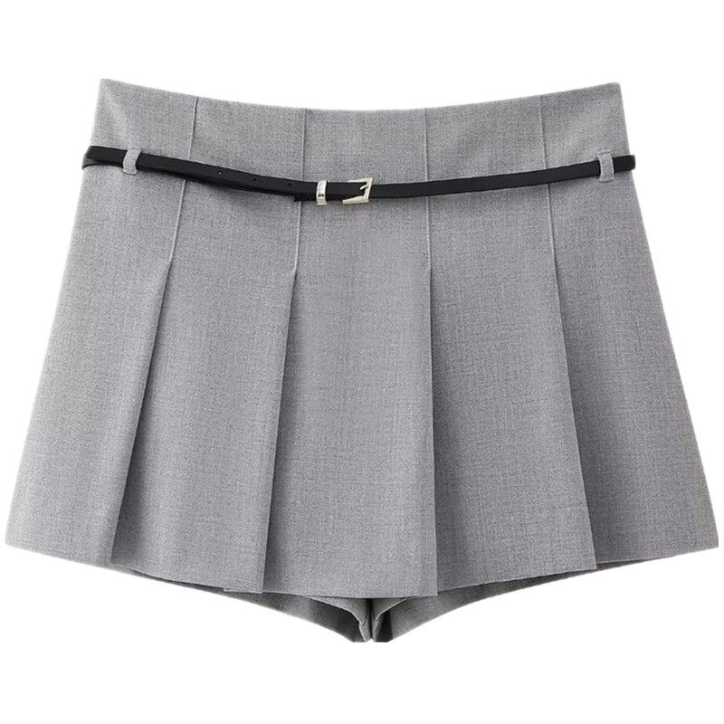 Fashion Style 2024 Spring New Arrival Women's High Waist Versatile Slimming with Belt Wide Pleated Culottes 1971022 803