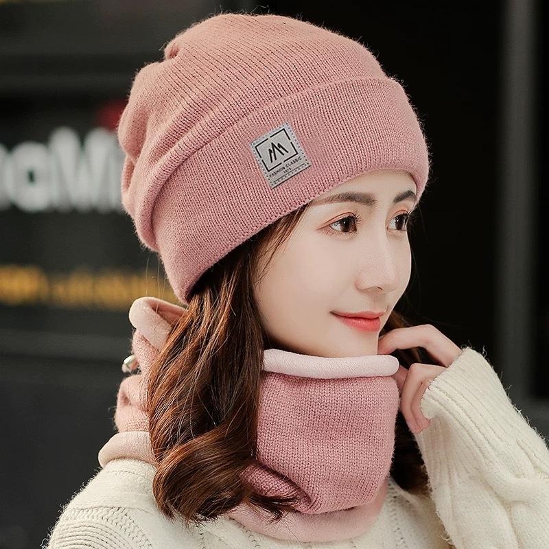 Pile Hats Women's Autumn and Winter Versatile Warm Hemming Knitted Cold Hats Big Head Circumference Showing Face Small Wool Hats