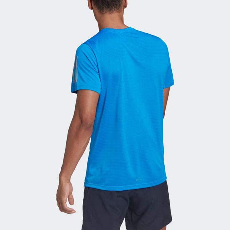 Adidas Casual Sports Crew Neck Pullover Short Sleeve T-Shirt Men Tops Blue HB7450