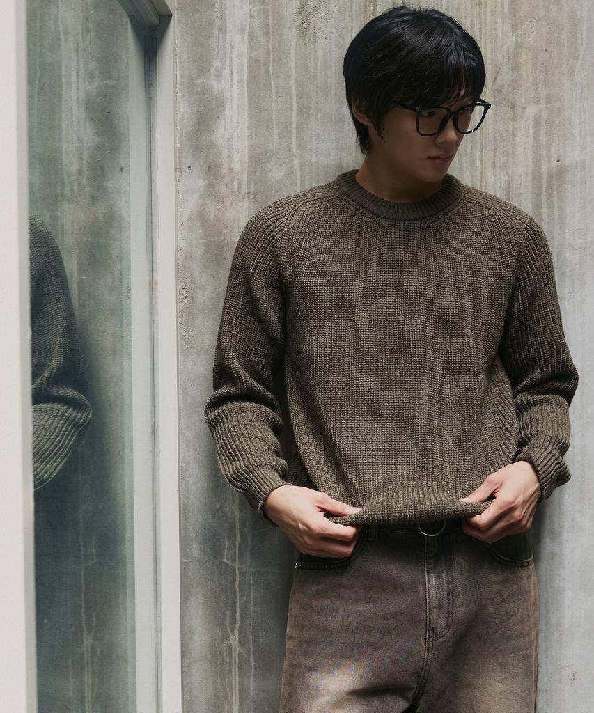 NODU Saddle Hazzi Essential Raglan Knit [Brown]