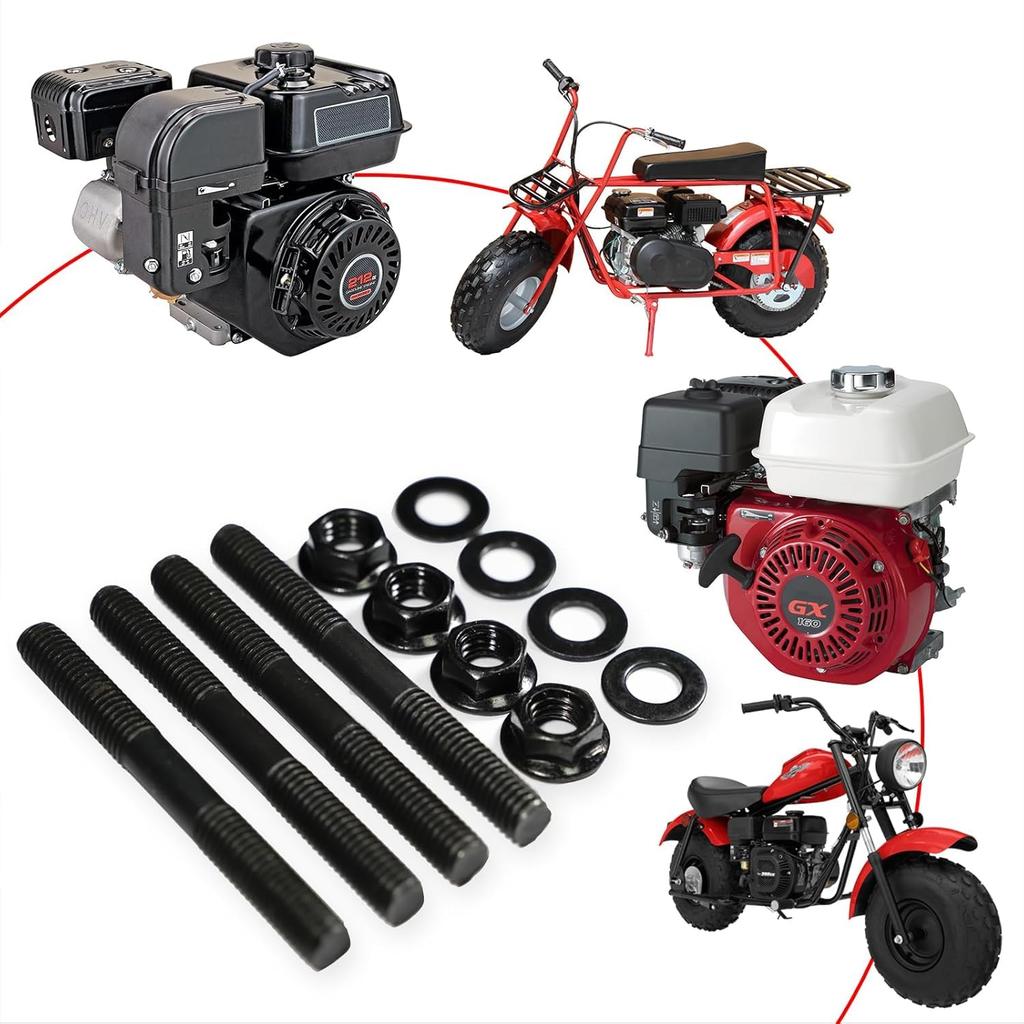 JMCHstore High Performance Cylinder Head Studs Kit for Predator 212 Non hemi Coleman CT200U BT200X Mini Bike, KT196 Go Kart Baja Hisun Tillotson