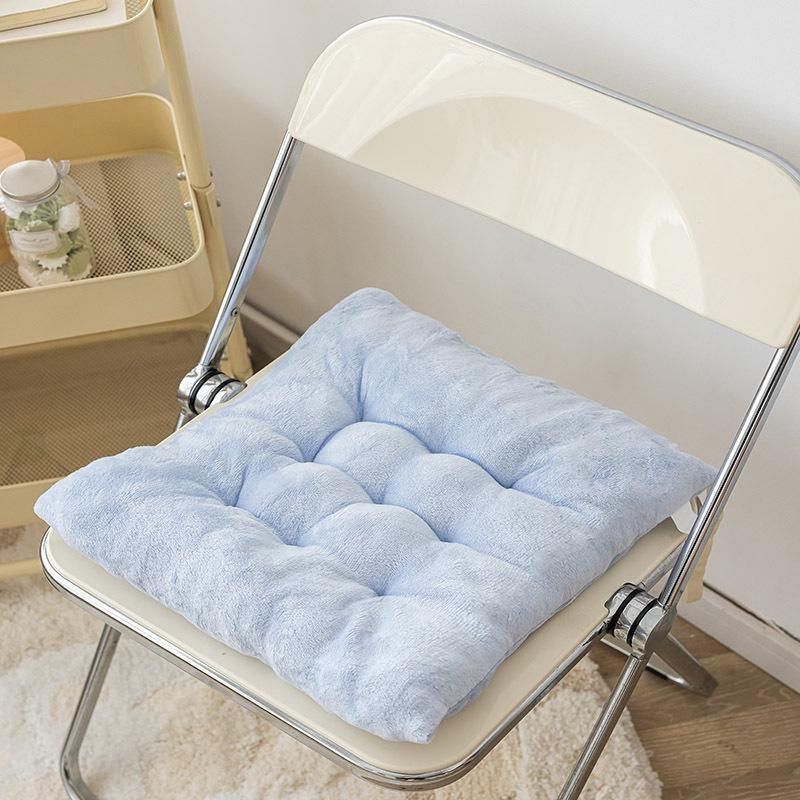 Soft Plush Square Seat Cushion Thick Padding Warm Cozy Texture For Office Chair Home Dining Study Bedroom