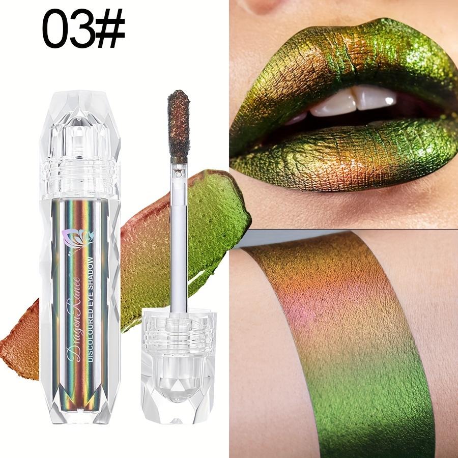 9-Color Chameleon Metallic Lip Gloss Lip Glzae High Shine Long-Lasting Lipstick Coral Tones for Stage & Halloween Makeup