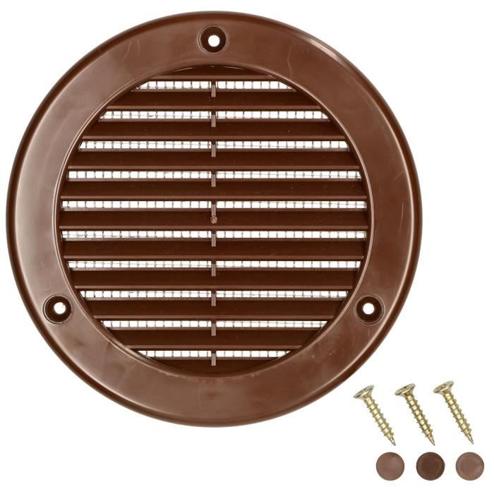 Ventilation Grille - KOTARBAU - Round - Fi 125 Mm - Brown - With Mosquito Net