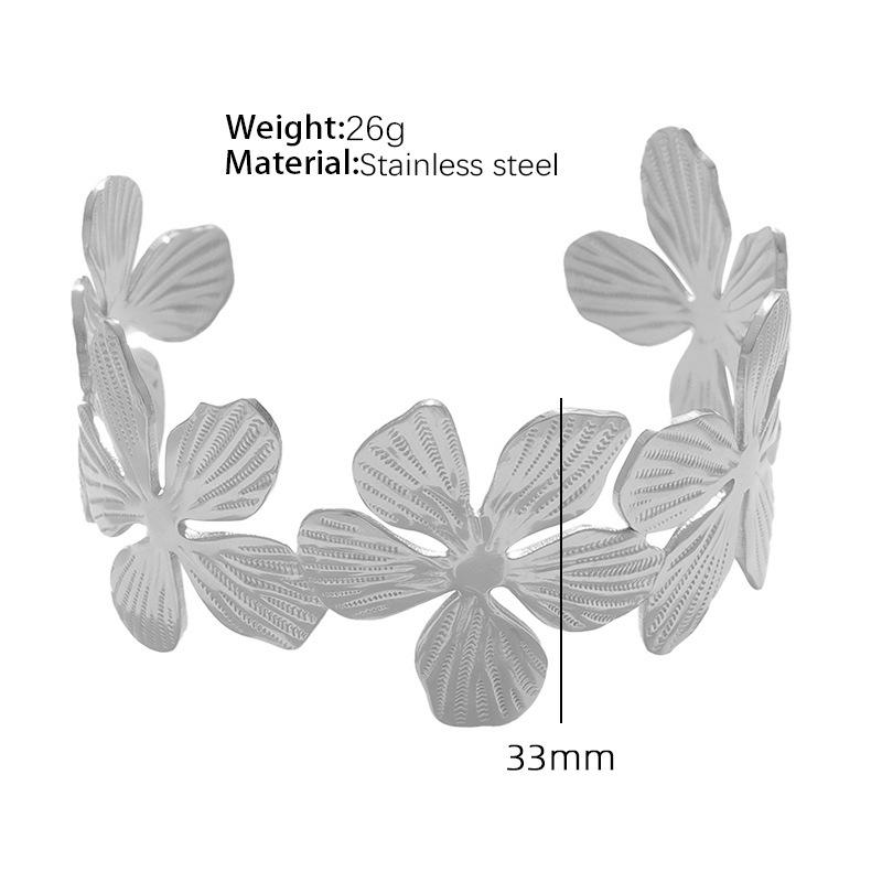 European and American Style Titanium Steel Adjustable Opening Bracelet Natural Heavy Industry Beating Pattern Texture Exaggerated Personality Design