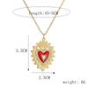 Love Wings Pendant Necklace for Women, European and American INS Fashion Versatile, Copper Plated Real Gold Zircon Drip Oil