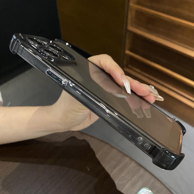 Shockproof Transparent Soft Phone Case For iPhone 16 Pro 15 14 Plus 13 12 11 Candy Color Camera Protection Silicone Bumper Cover