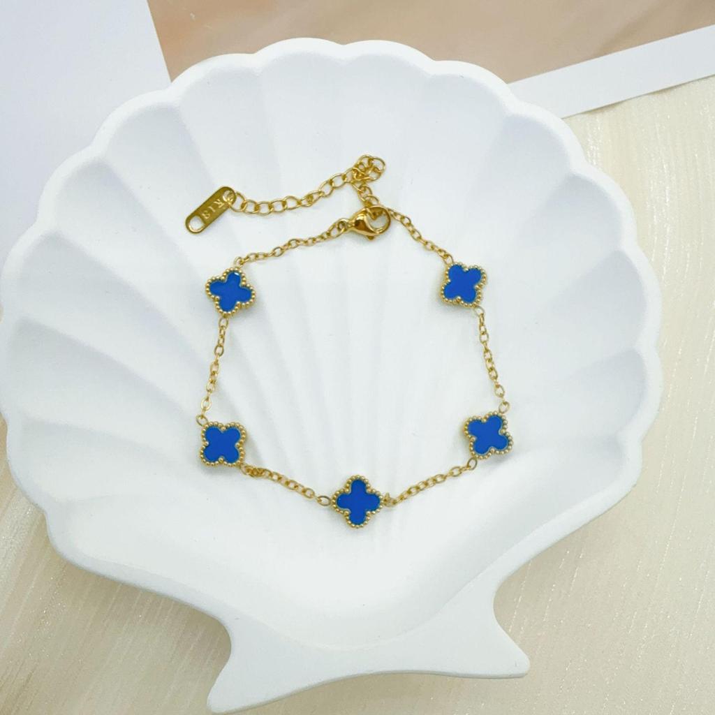 9mm Delicate Version Of The 18K Four-Leaf Clover Bracelet Women Do Not Lose Color Senior Sense Bracelet Jewelry