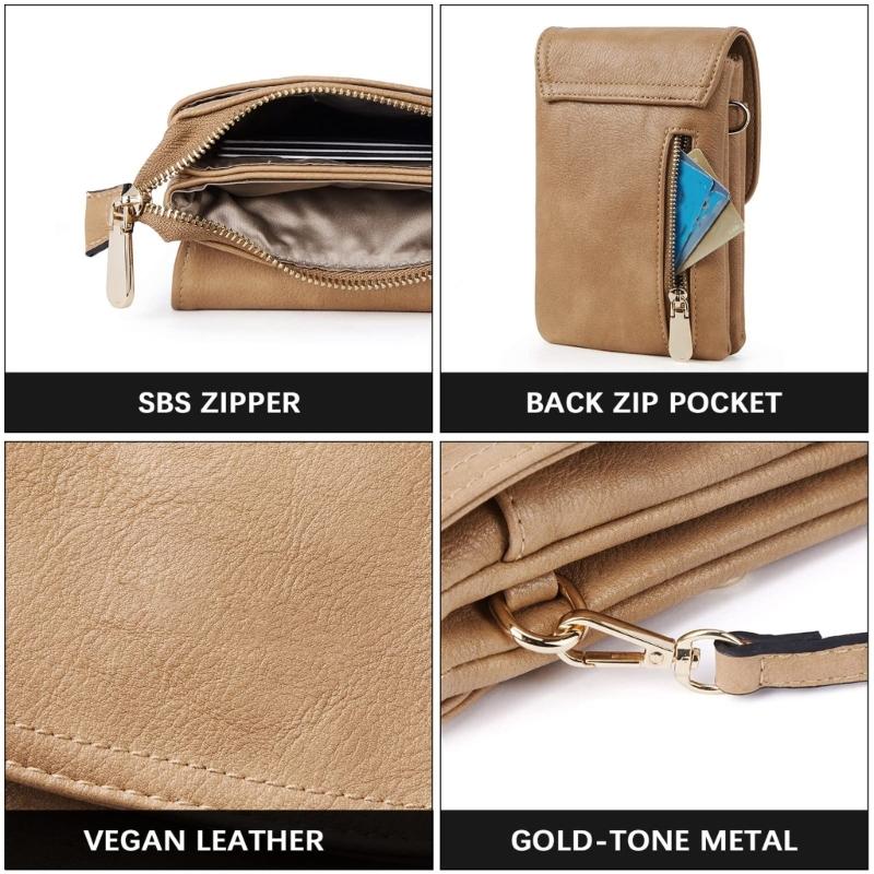 Stylish Phone Case Lightweight PU Leather Card Holder With Phone Slot Compact Crossbody Bag For Daily Use