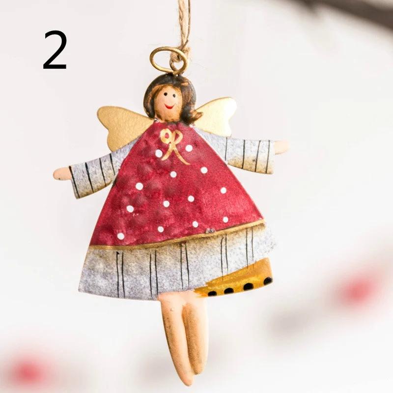 Party Decorations Gift Christmas Pendant Xmas Tree Doll Hanging Metal Ornaments DIY Christmas Day Santa Angel Claus
