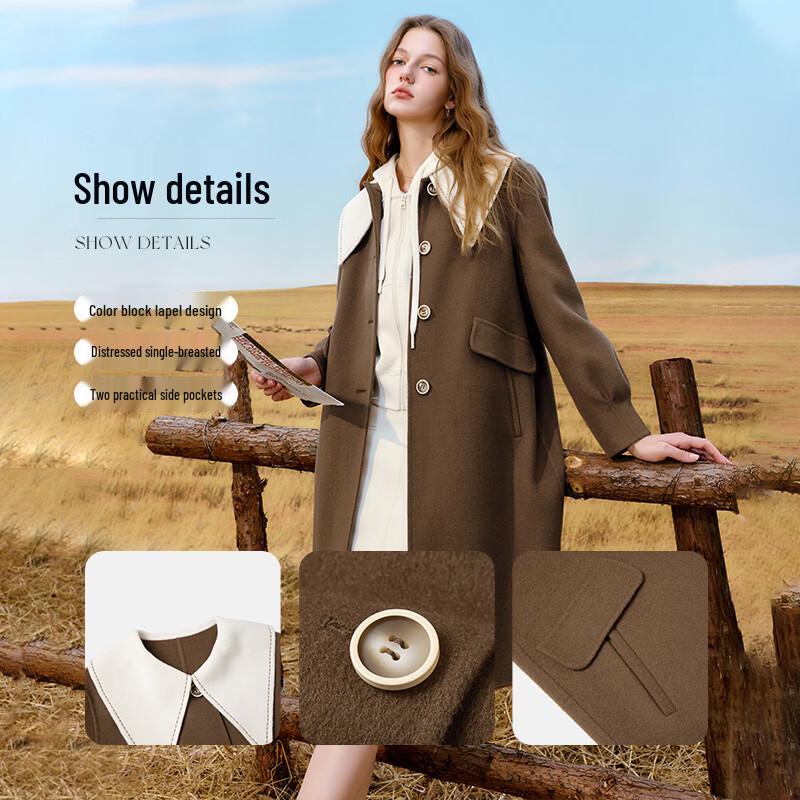 Women s Elegant Double-Sided Wool Mid-Length Coat S