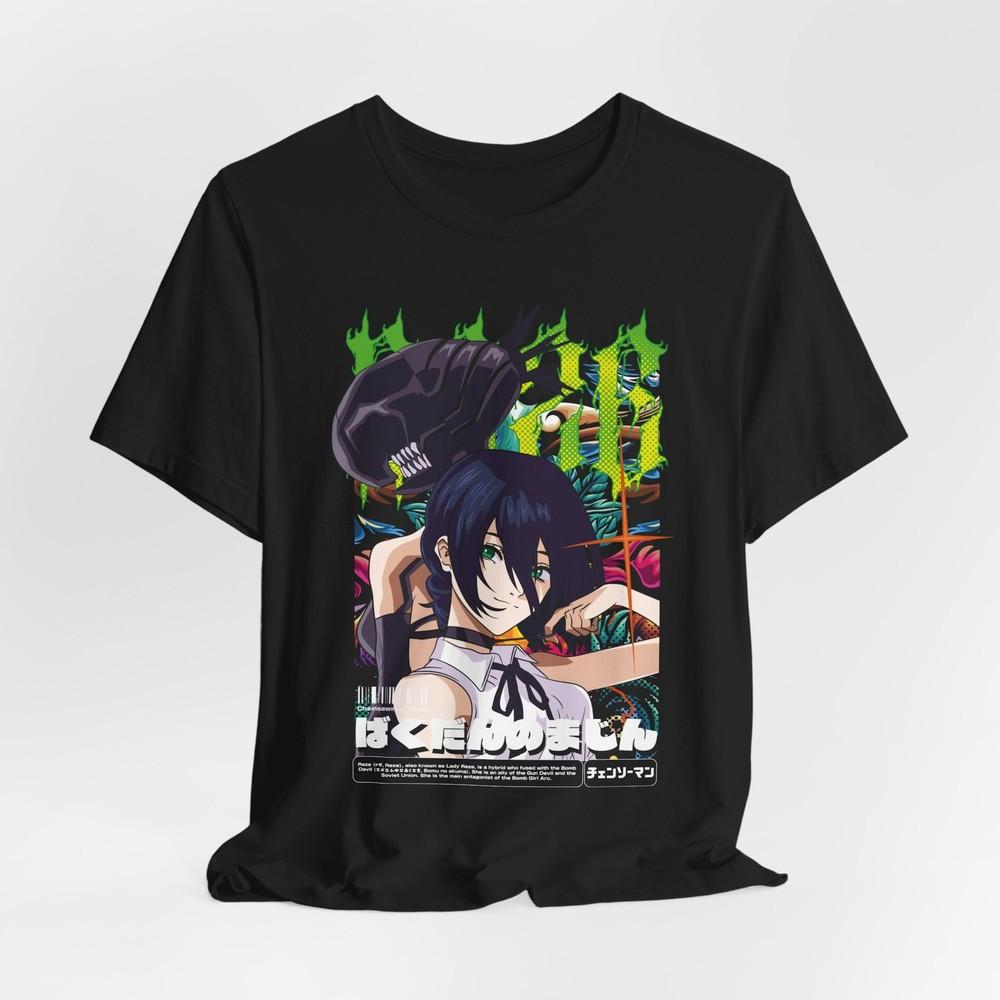 Reze Chainsaw Unisex Graphic Unisex Tee Grunge Style with Japanese Text Design S