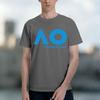 Australian Open Tennis with Blue AO Logo Lightweight Ideal Camping Running Skateing  New Model Unisexs Shortsleeve Crewneck T