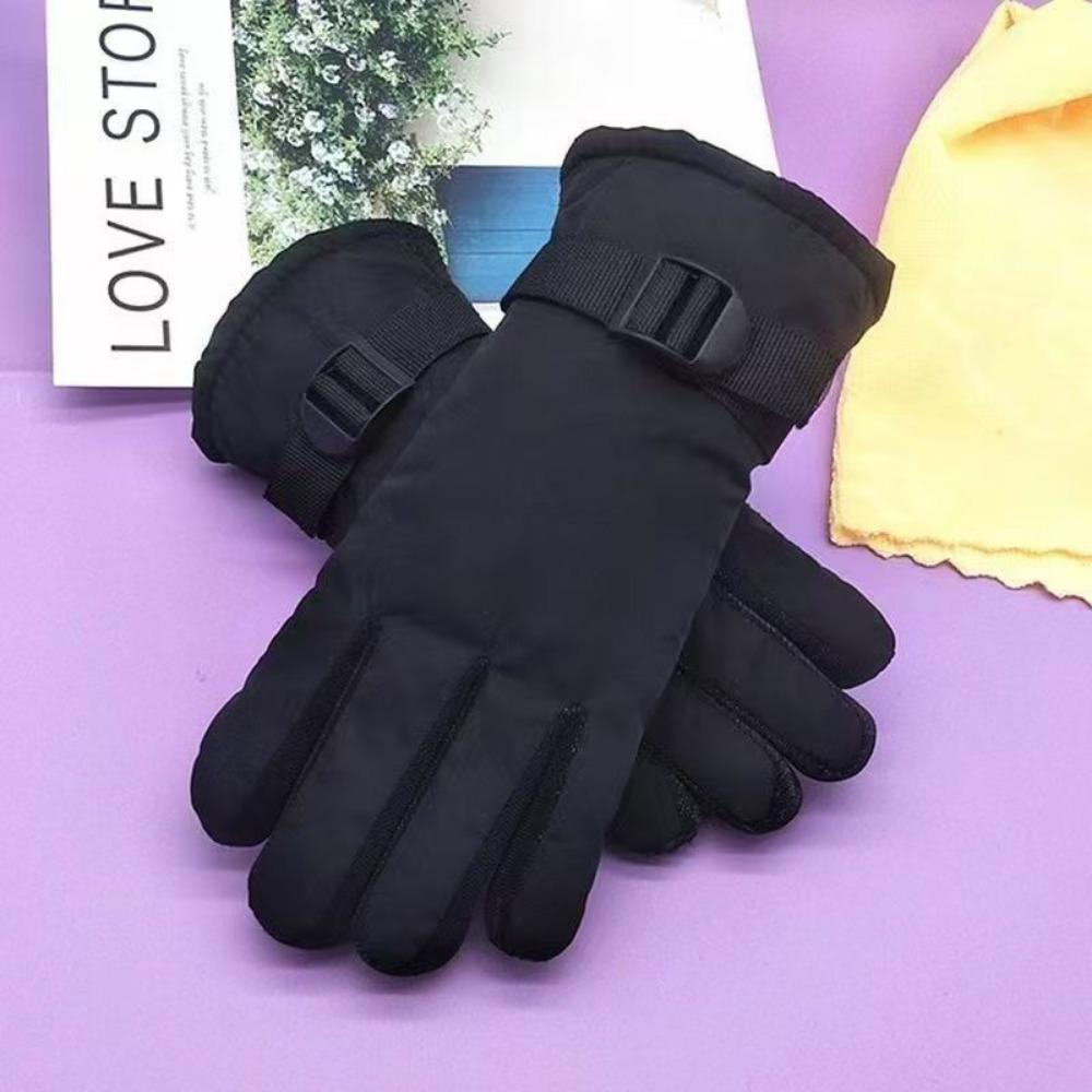 Ski gloves women's winter outdoor riding gloves electric vehicle velvet play snow touch screen thick cotton warm winter cold