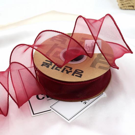 1 Roll Organza Ribbon Wavy Beautiful 2 Yard Multi-functional Transparent Chiffon Mesh Ribbon Holiday Supplies