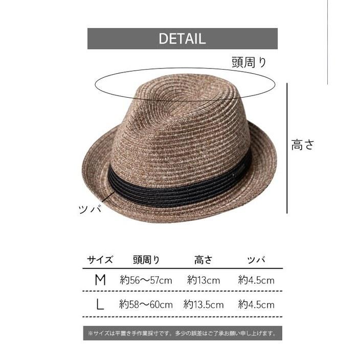 [Nakota] Home Wash Short Mannish Straw Hat, Men's & Women's, UV Protection, Size M (approx. 58cm), Navy (15)
