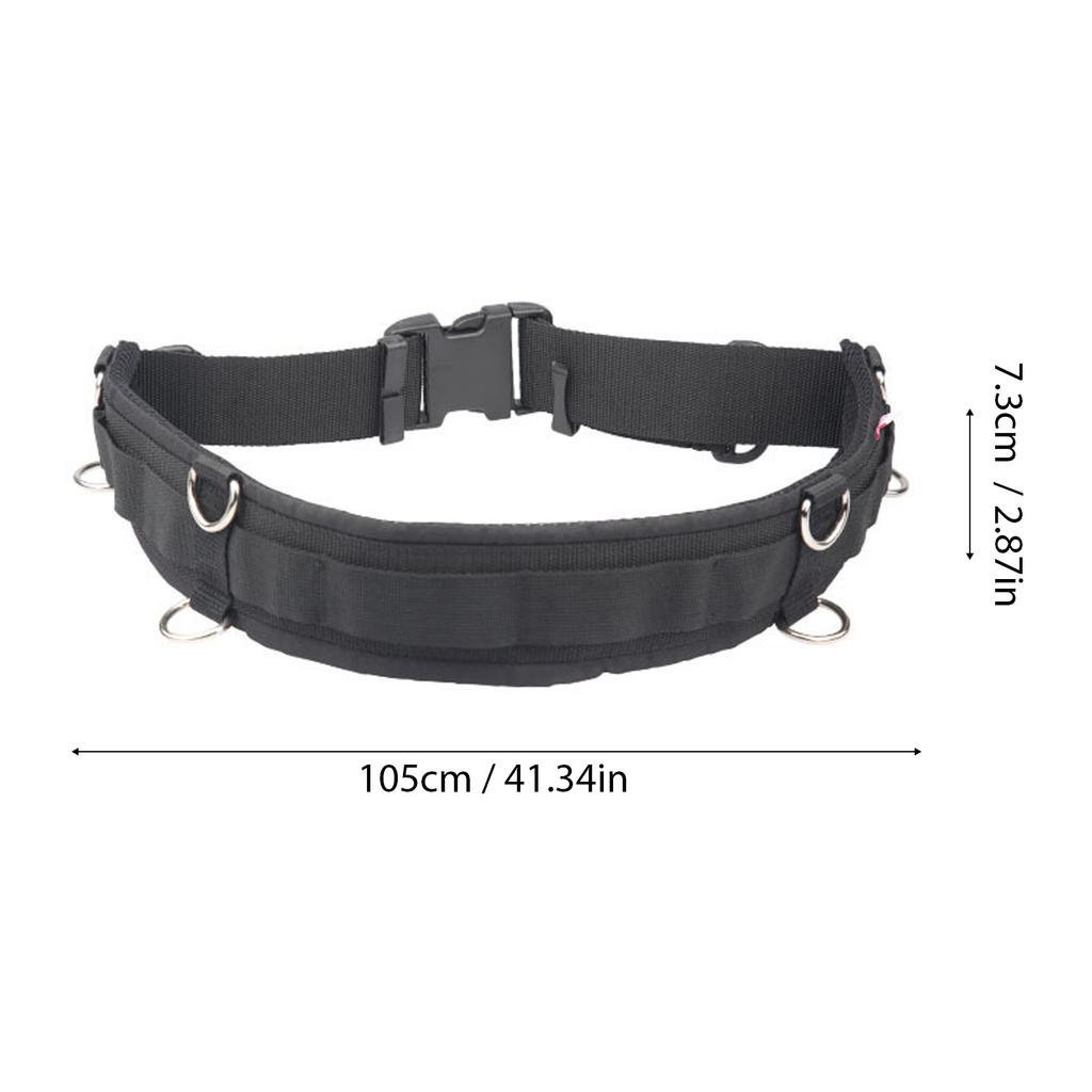 Outdoor Photography Waist Belt with 8 D Rings 8 Trouser Loops for Hanging Tripod Flashlight Water Bottle