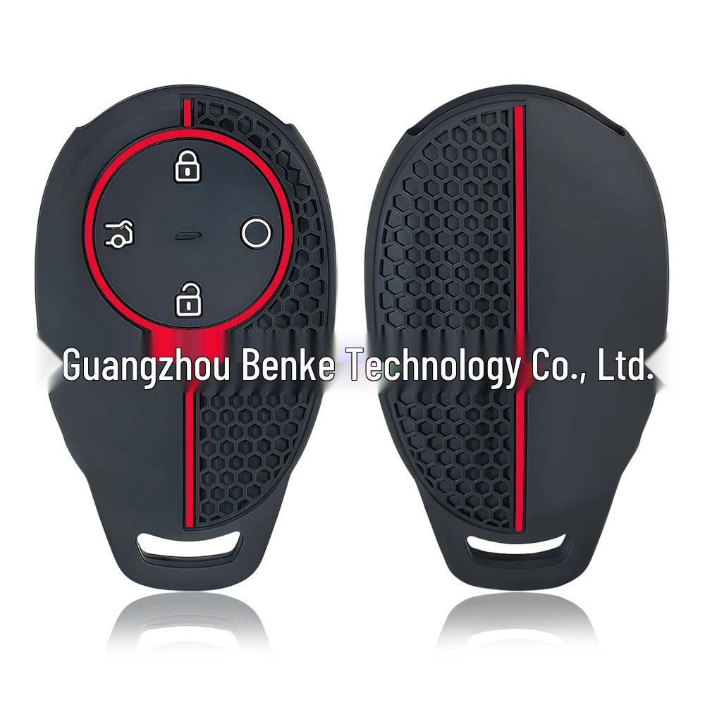 Silicone 4-Button Car Key Cover for Leapmotor S01, T03, C11 with Honeycomb Pattern