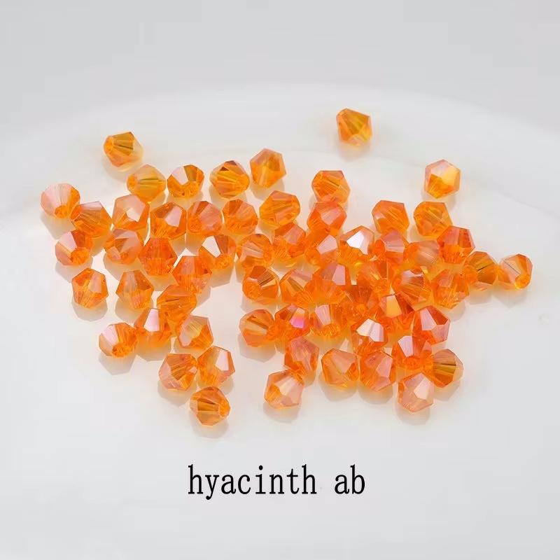 4mm Crystal Bicone Beads 100PCS Faceted Glass Beads Rainbow Loose Craft Beads for Bracelet Necklace Earring Keychain Making DIY