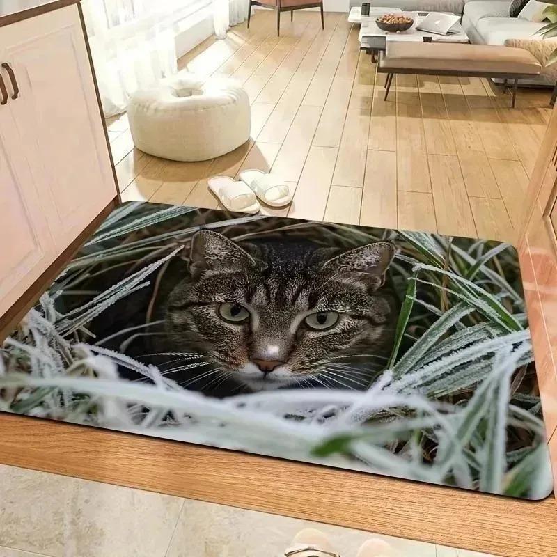 1PC Wooden Pattern Kitchen Rugs Non-Slip Home Door Mats Pop Design Bathroom Rug Bath Mat Carpet for Home Sink Laundry Decor