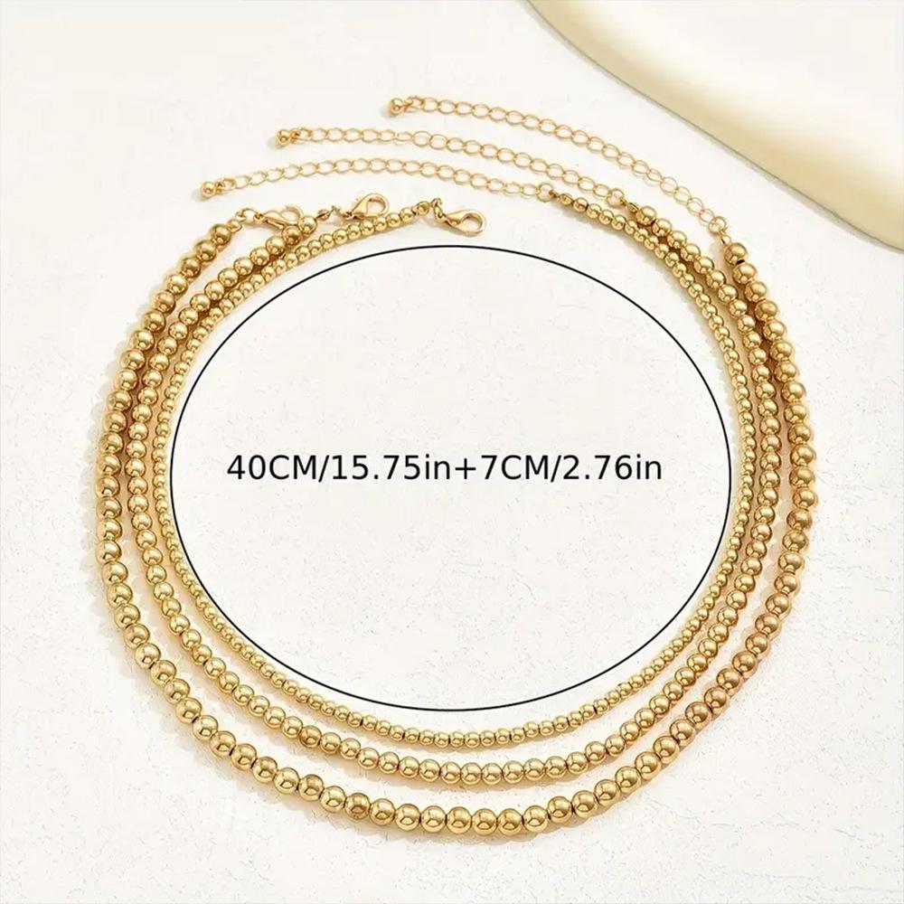 New Three-piece Bohemian Luxury Gold CCB Beaded Necklace Women's Batch