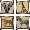 1/4 Stück 2D Flach- Vintage Leopard Afrikanischer Stammesdruck Kissenbezug Haus Bauernhaus Außen Dekoration Kissenbezug