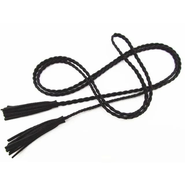 

Дизайнерский вязаный вручную длинный ремень-косичка из искусственной кожи с кисточкой, повседневный ремень для платья для женщин, девушек 160CM