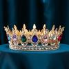 Baroque Luxury Round Wedding Crown Bridal Pageant Rhinestone Crystal Tiaras Crown Molding Headpieces For Queens and King