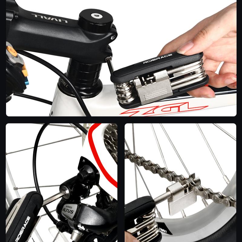 12 In 1 Bicycle Repair Tool Chain Splitter Cutter Hex Spoke Wrench Tyre Lever Portable Bike Wrench Screwdriver Repair Multitool