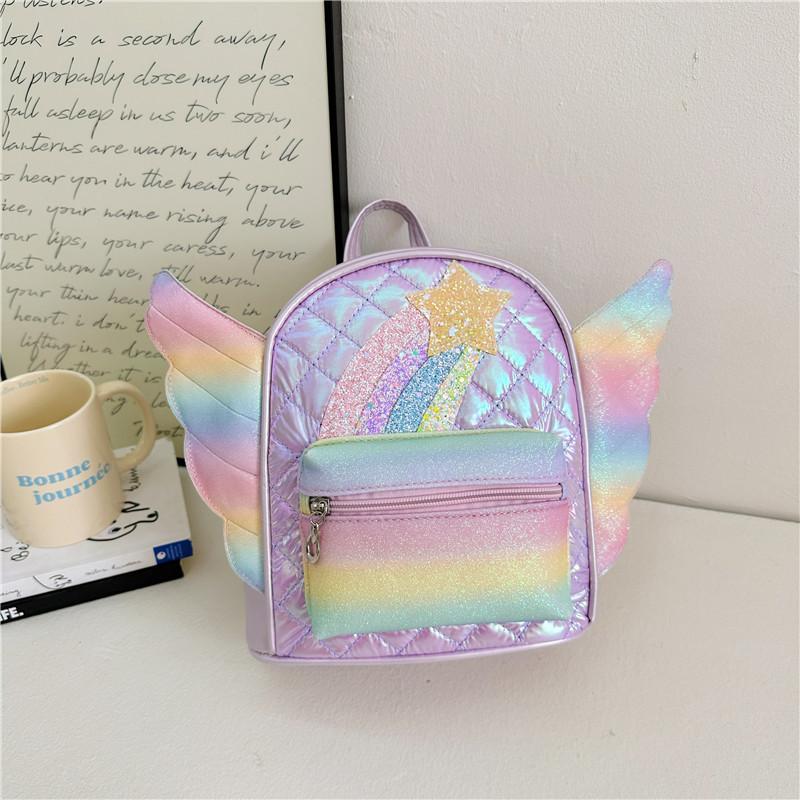 School Bag New Foreign Style Little Girl Backpack Love Small Wings Lightweight and Versatile Go Out Snack Bag Batch