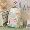 Nylon Casual Travel Backpack For Men And Women With Letter And Rabbit Print Design