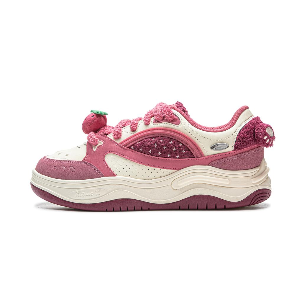 Disney x LiNing Planet Cushioning Slip Resistant Abrasion Resistant Height Increasing Low top Casual Shoes Women's Pink AGCV260-3