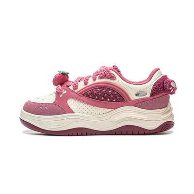 Disney x LiNing Planet Ammortizzazione Antiscivolo Resistente all'Abrasione Rialzanti Scarpe Casual Basse da Donna Rosa AGCV260-3