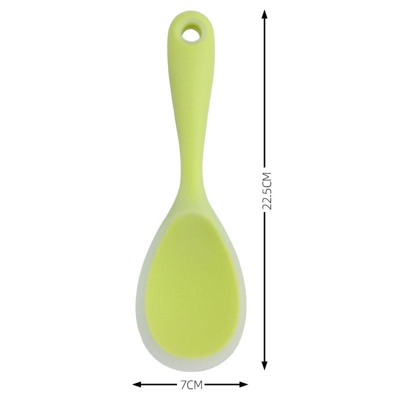 1Pcs Translucent Heat-resistant Silicone Non-stick Pan Cooking Tools Long Handle Kitchen Accessories Rice Spoon