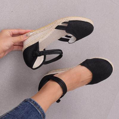 Sandalias Nuevas de Mujer para Verano Transpirables y Ligeras Color Sólido Lino Punta Fina Sandalia de Deslizamiento Uso al Aire Libre Sandalias Mujer
