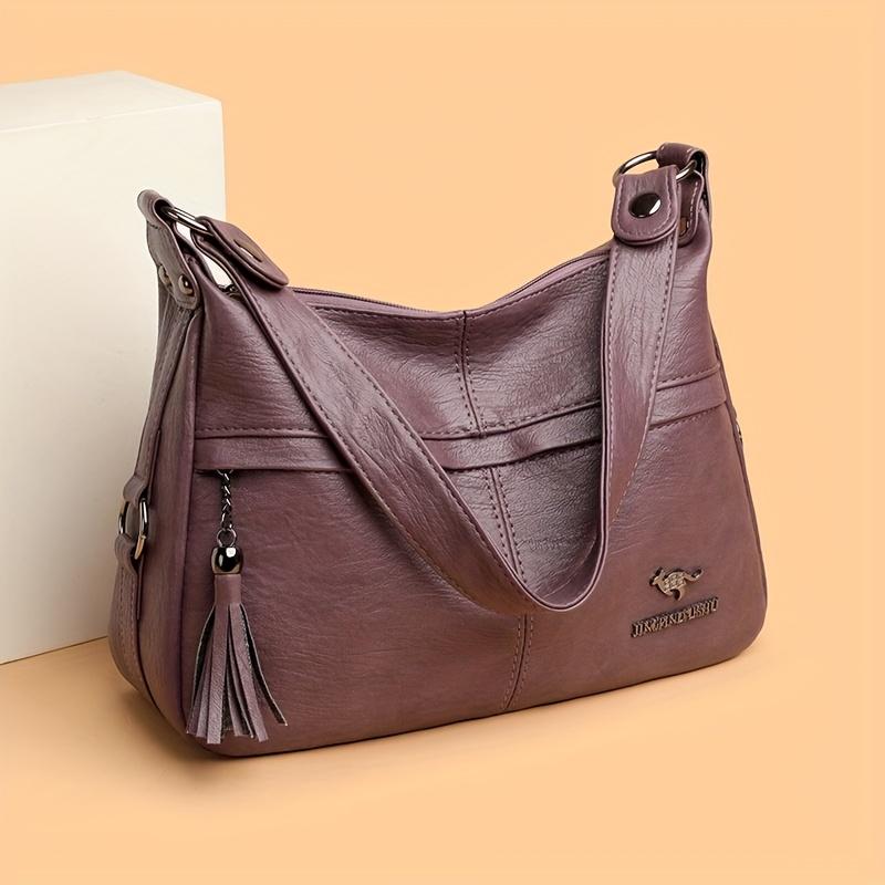 

Модная женская сумка через плечо Классический дизайн с изысканной кисточкой Женская повседневная сумочка 28*9*18cm