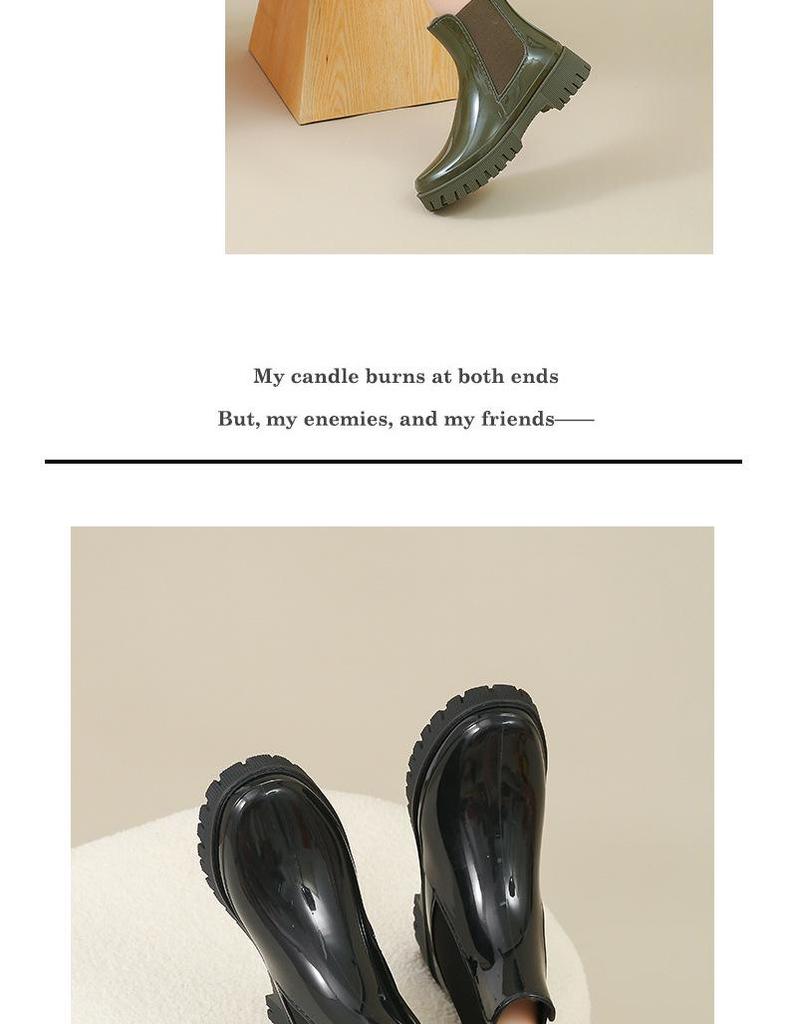 Korean Mid-Tube Women's Rain Boots: Wear-Resistant, Waterproof and Non-Slip with Soft Soles. Ideal for Outdoor Use.