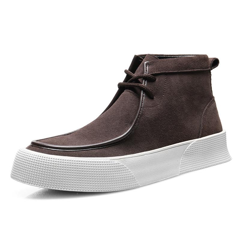 

Order Martin boots retro tooling boots men s winter Martin boots men s platform short boots lace-up high-top shoes 45 темно-коричневого кольору