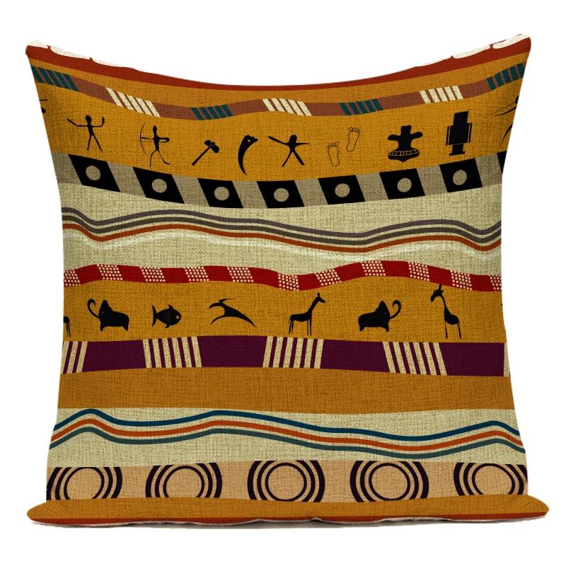 Africa Decorative Cushion Cover African Woman Custom Pillow Case National Costume Pattern Sofa Home Decor Pillow Cover