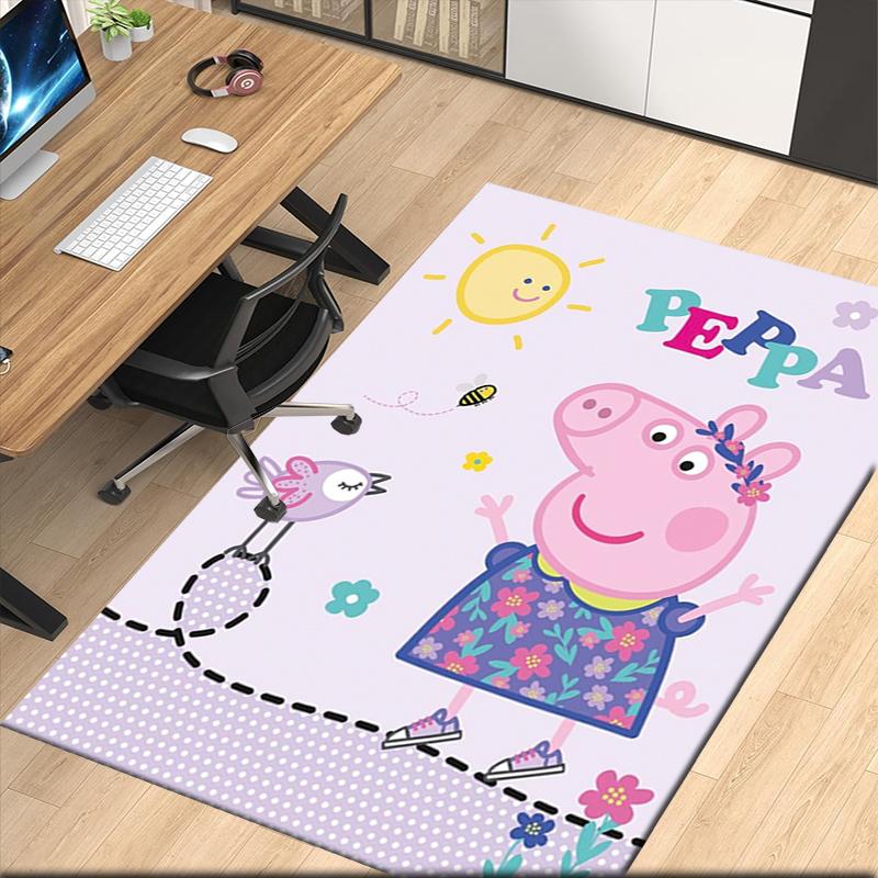 Peppa Pig Printed Carpet, for Office Chair Living Room Bedroom Kitchen Room Decor Gifts.