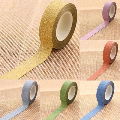 Etichetta adesiva per mascheratura in carta adesiva Washi glitter da 10 m, etichetta decorativa fai da te