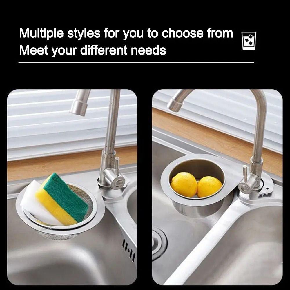 3Pcs/Set Hanging Hook Swan Sink Strainer Basket Faucet Waste Drain Rack Fruits