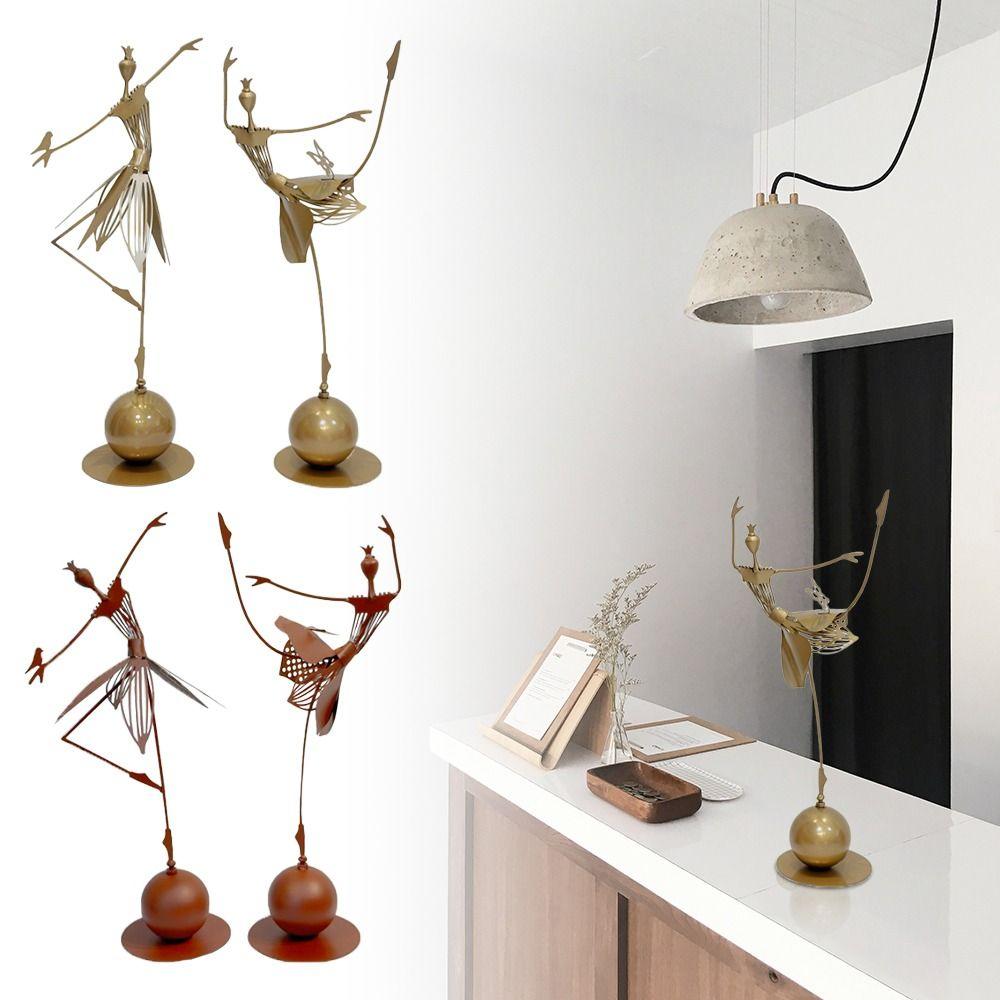 

Нержавеющая статуэтка танцующей девушки Водонепроницаемые садовые статуи Декоративные домашние