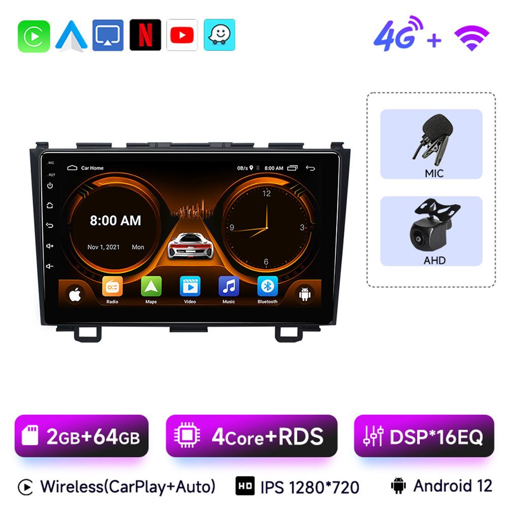 8Core Android 13 Carplay Car Radio For Honda CR-V 3 RE CRV 2007-2011 Multimedia Video Player 2 Din Navigation GPS DVD Head Unit