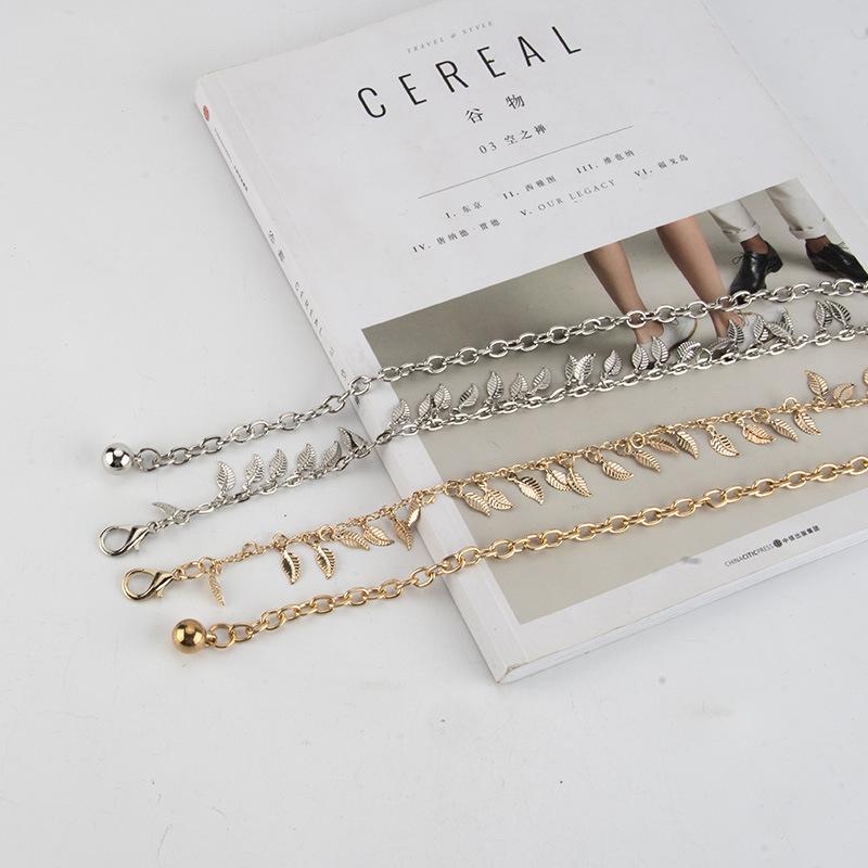 Leaf decoration metal waist chain women's versatile high-end fashion skirt belt accessories women's waist rope