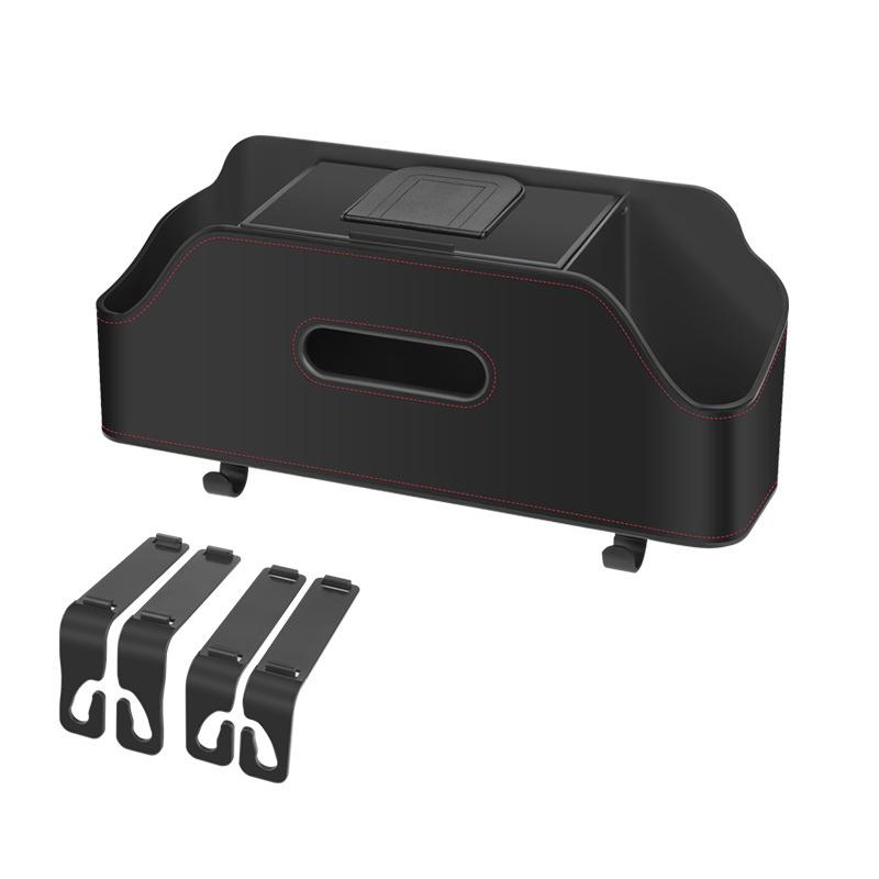 Car Backseat Organizer Storage Box 3 In 1 With Hook Auto Interior Decoration Drink Cup Tissue Phone Holder Travel Accessories