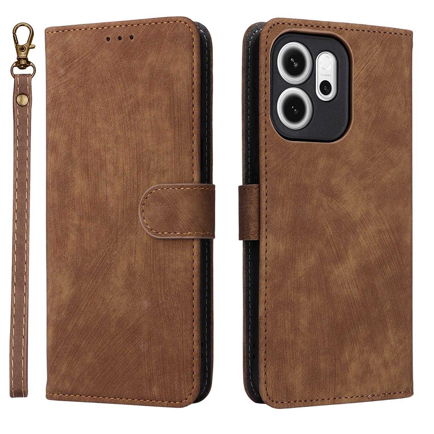 

For Oppo Reno14 F 5G Case Wallet RFID Blocking PU Leather Phone Cover Stand with Strap B